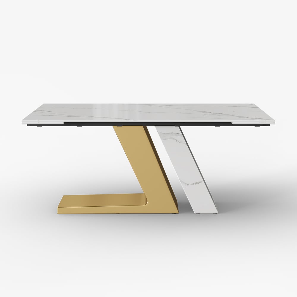 78.7-94.5" Modern Extendable Sintered Stone Dining Table Seats 6-10 People window image