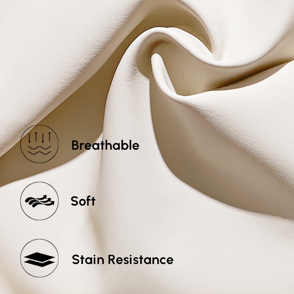 Suncurve Modern Leather Upholstered Sofa 3-Seater Sofa 82.7" White Sofa window image