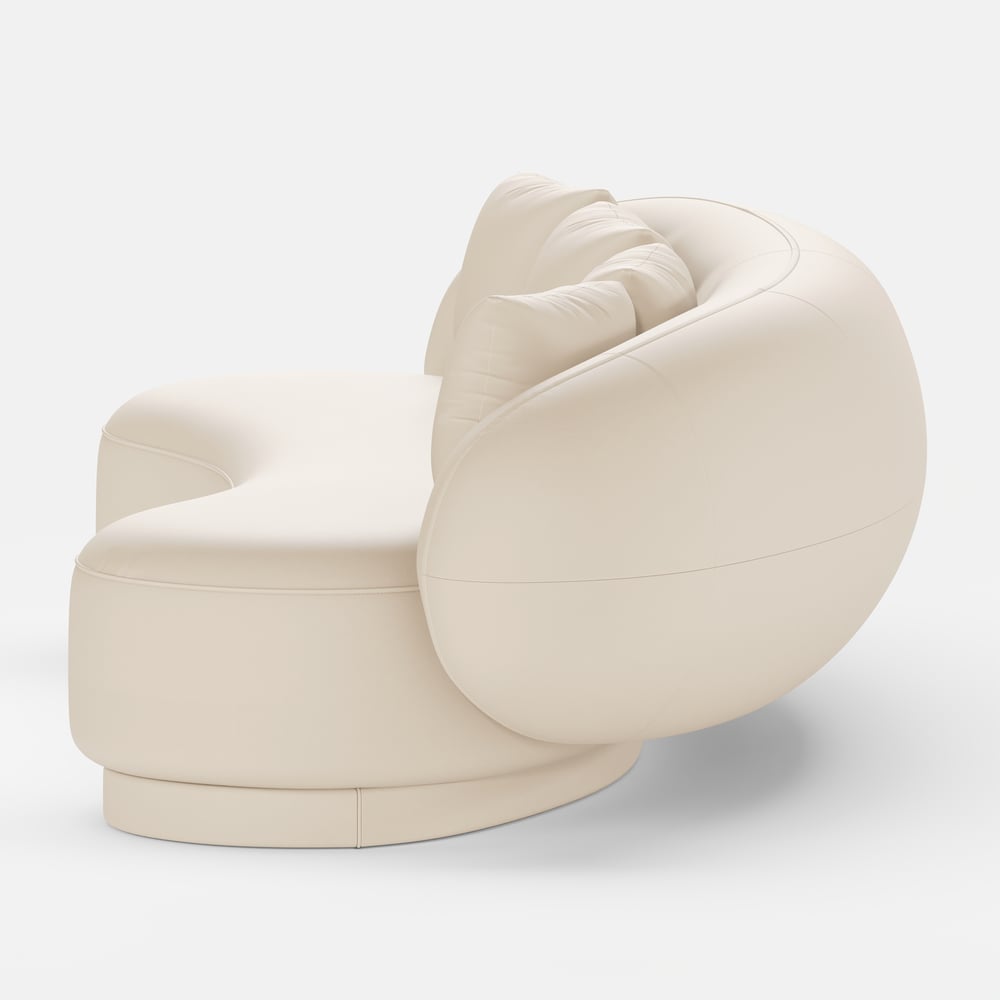 Suncurve Modern Leather Upholstered Sofa 3-Seater Sofa 82.7" White Sofa window image