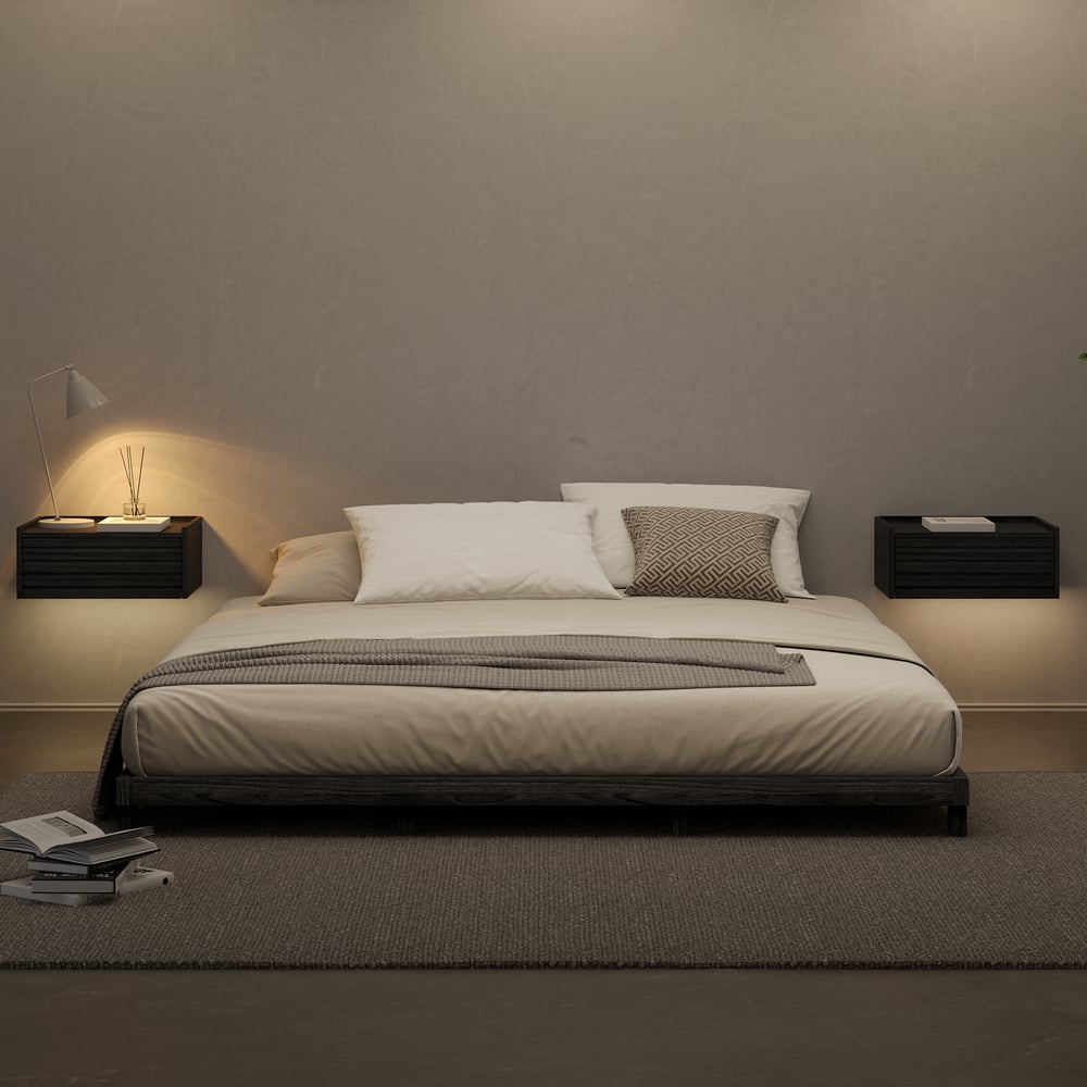 Japanese Style Black King Floor Bed window image