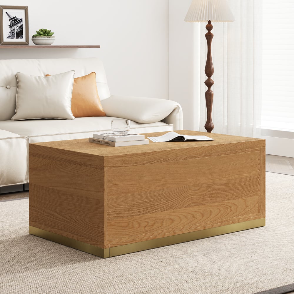 Ensemble meuble TV extensible et table basse Mordelle Natural image de fenêtre