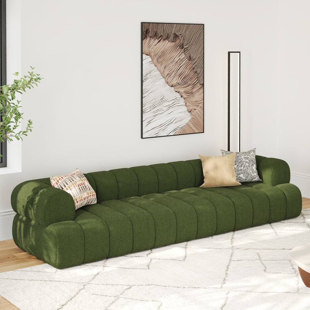 Nimbus 3120mm 3-Seater Channel Chenille Velvet Sofa window image
