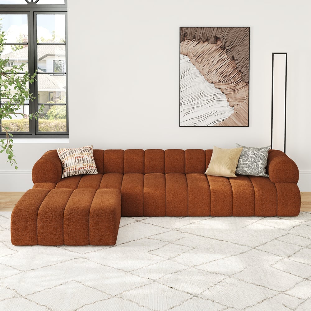 Nimbus 3120mm 4-Piece Channel Boucle Sectional Sofa with Ottoman window image