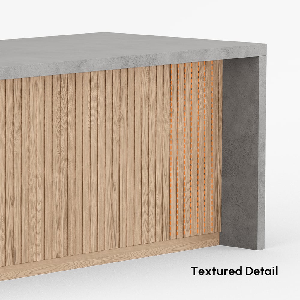 Isola da cucina in legno stile Japandi da 1800 mm Immagine della finestra