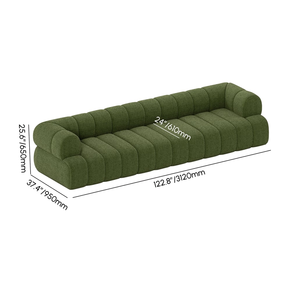 Nimbus 3120mm 3-Seater Channel Chenille Velvet Sofa weights dimensions image