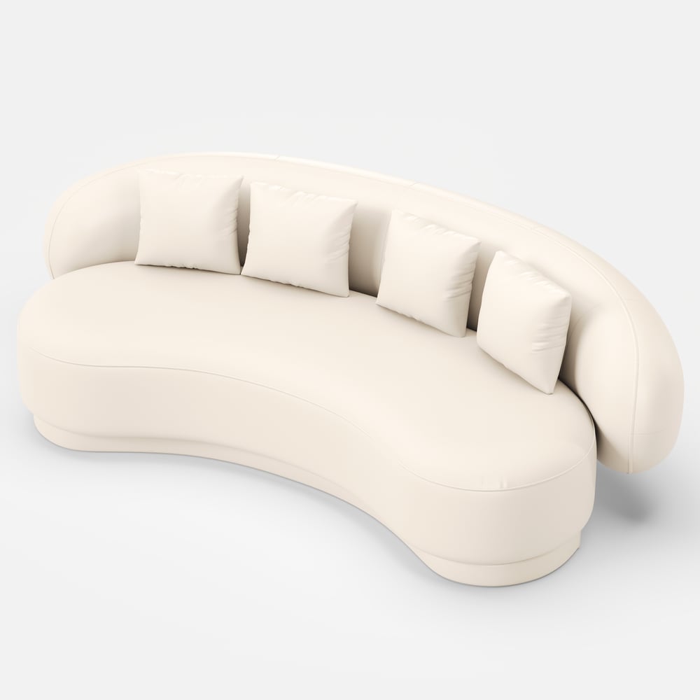 Suncurve Faux Leather 3-Seat Sofa Set with Swivel Accent Chairs Set of 2 window image