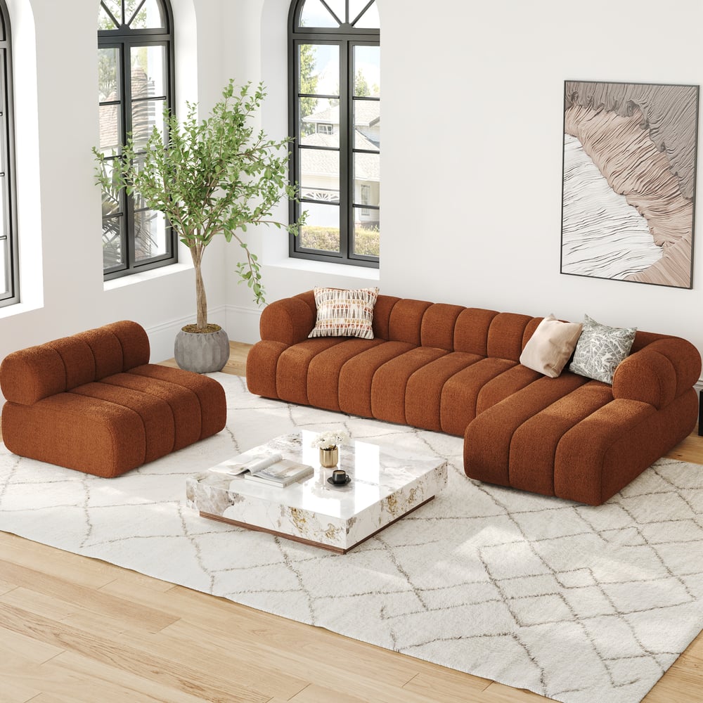 Nimbus 157" 4-Piece Channel Boucle Sectional Sofa with Chaise window image