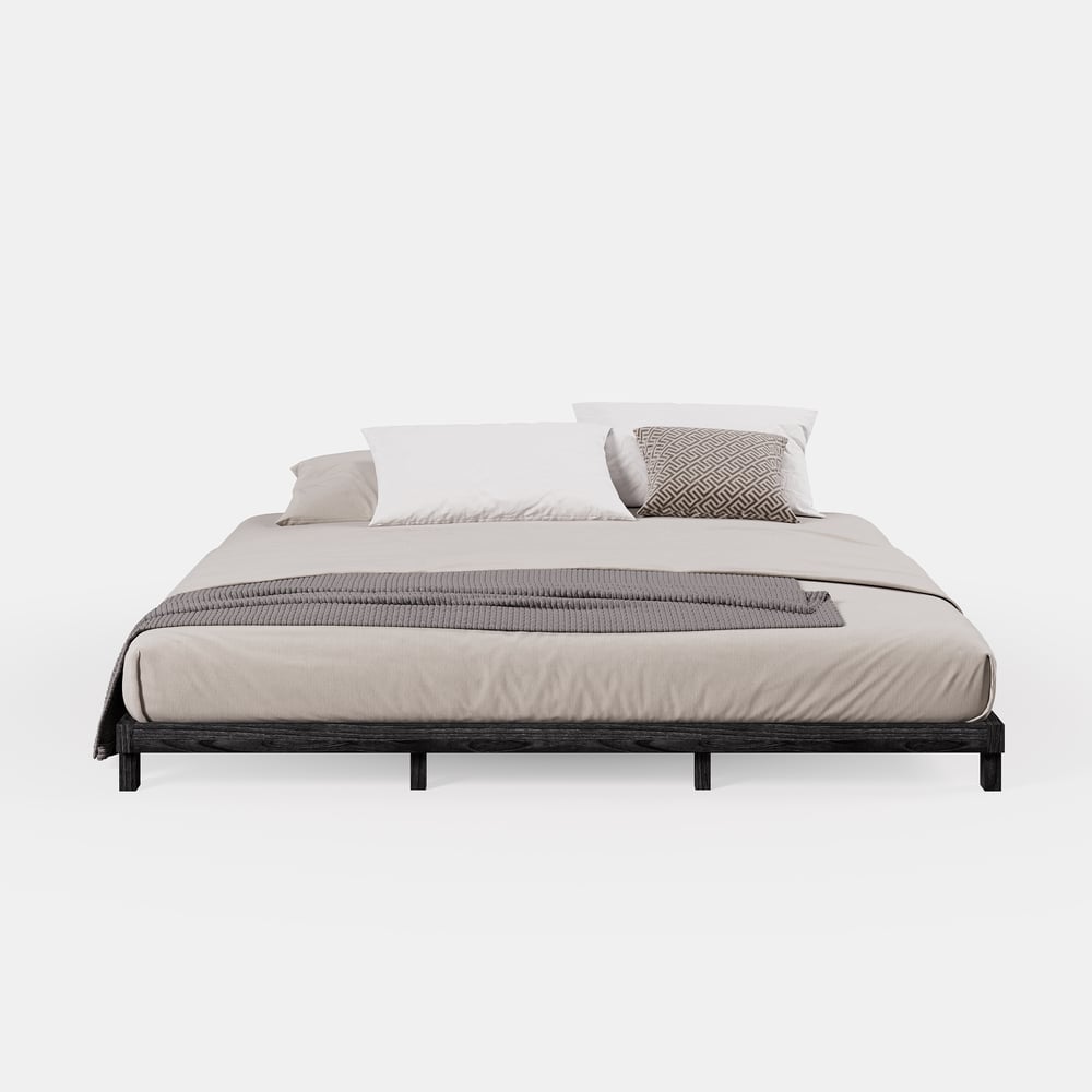 Japanese Style Black King Floor Bed window image