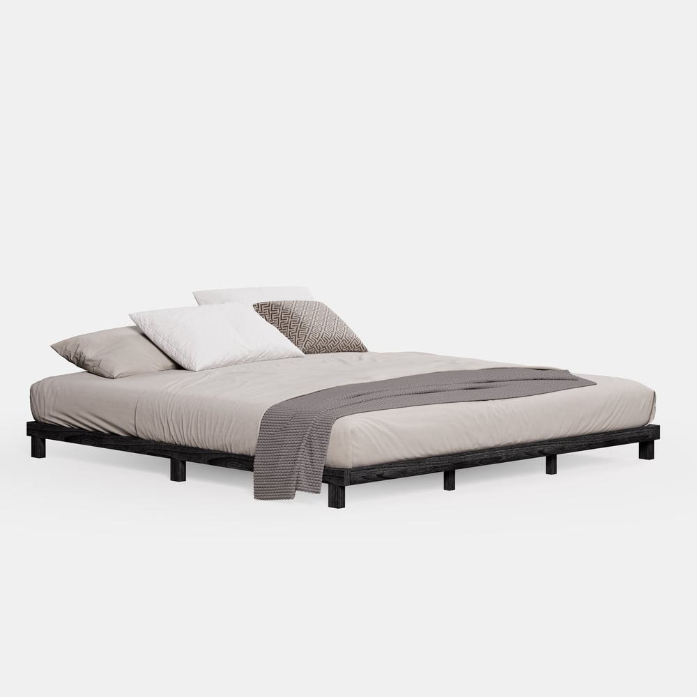 Japanese Style Black King Floor Bed window image