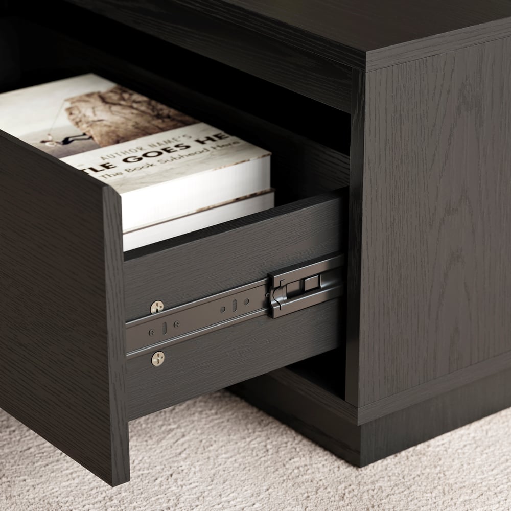 1200mm Mid Century Rectangular Black Block Coffee Table window image