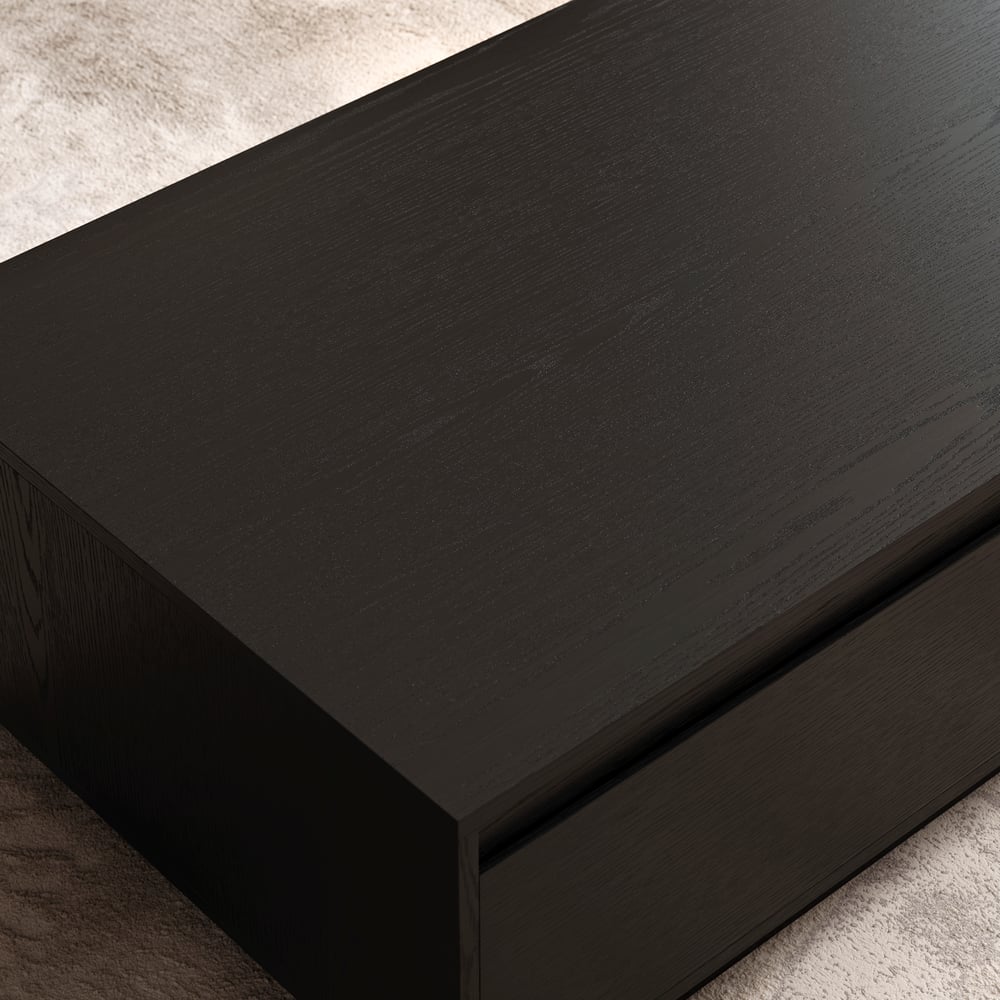 1200mm Mid Century Rectangular Black Block Coffee Table window image