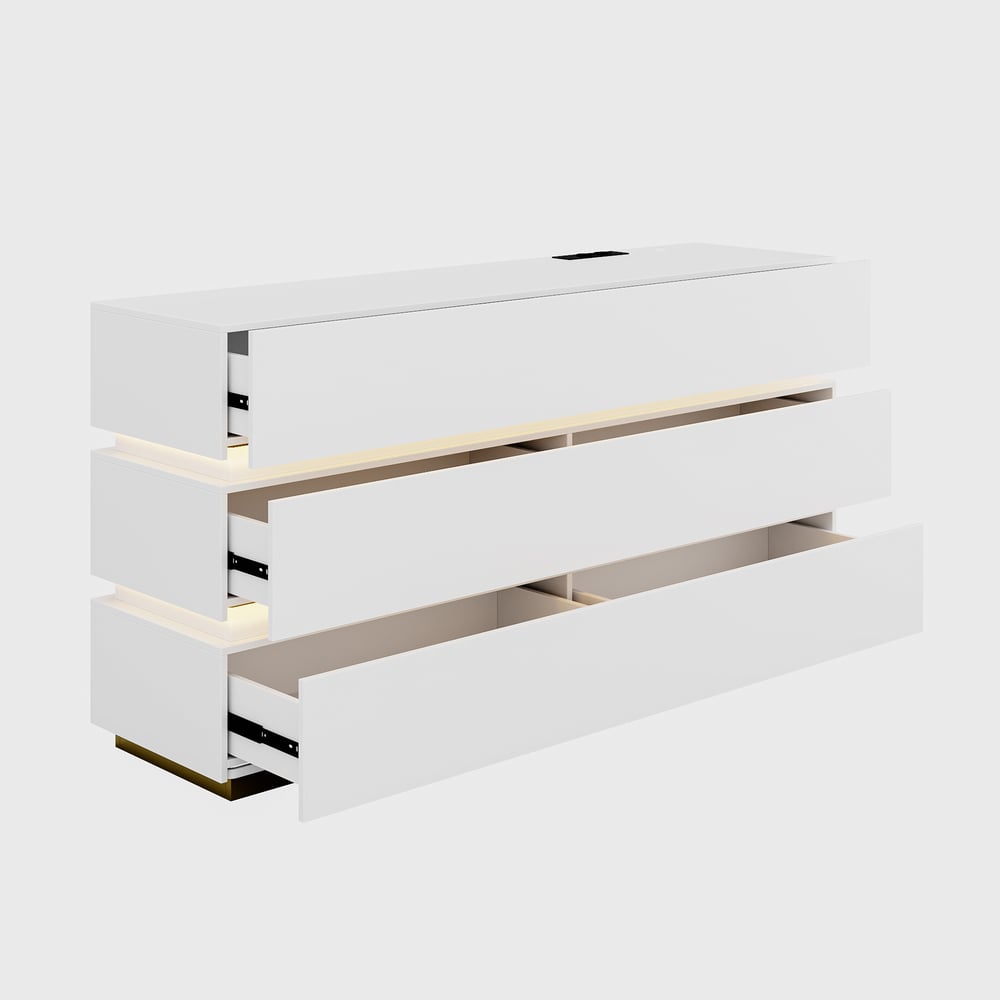 Lumio 47" LED 6-Drawer Dresser with Charging Station window image