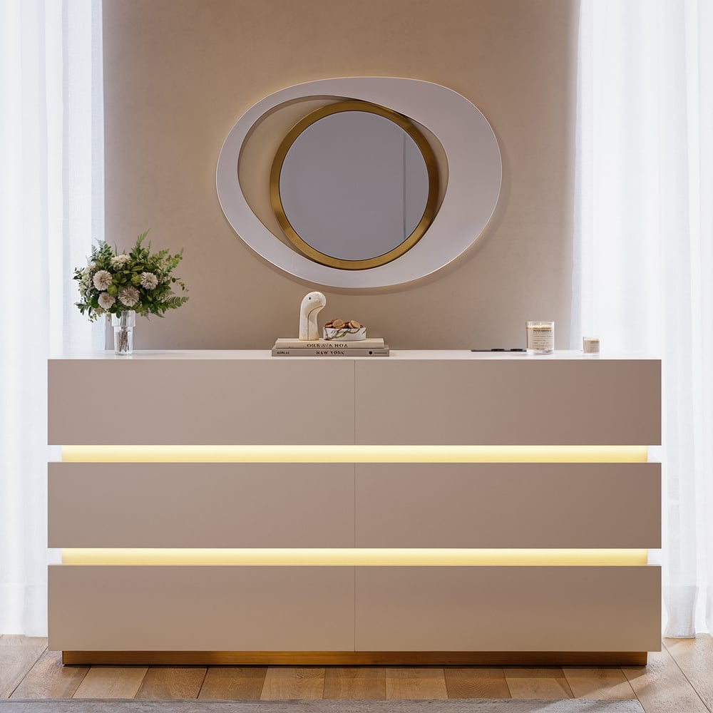 Lumio 47" LED 6-Drawer Dresser with Charging Station window image