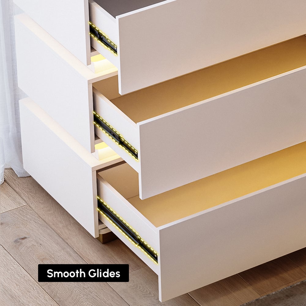 Lumio 47" LED 6-Drawer Dresser with Charging Station window image