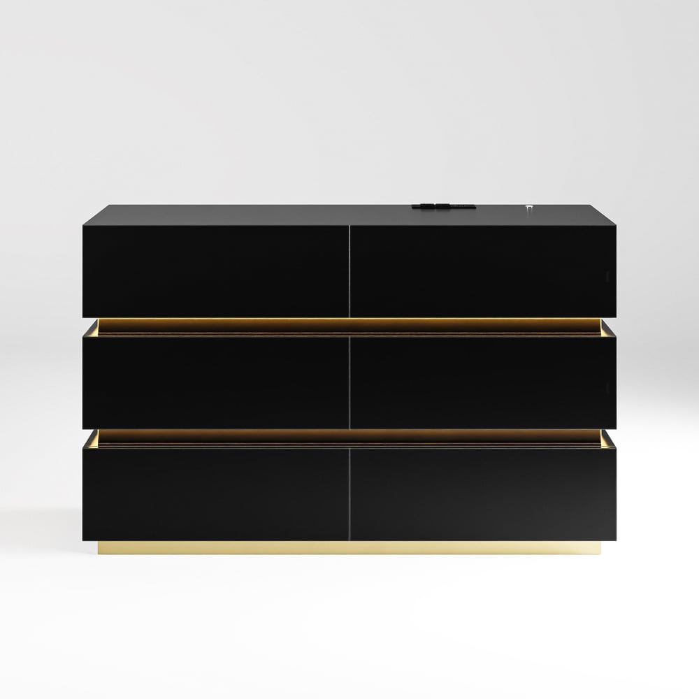 Lumio 1200mm LED 6-Drawer Dresser with Charging Station window image