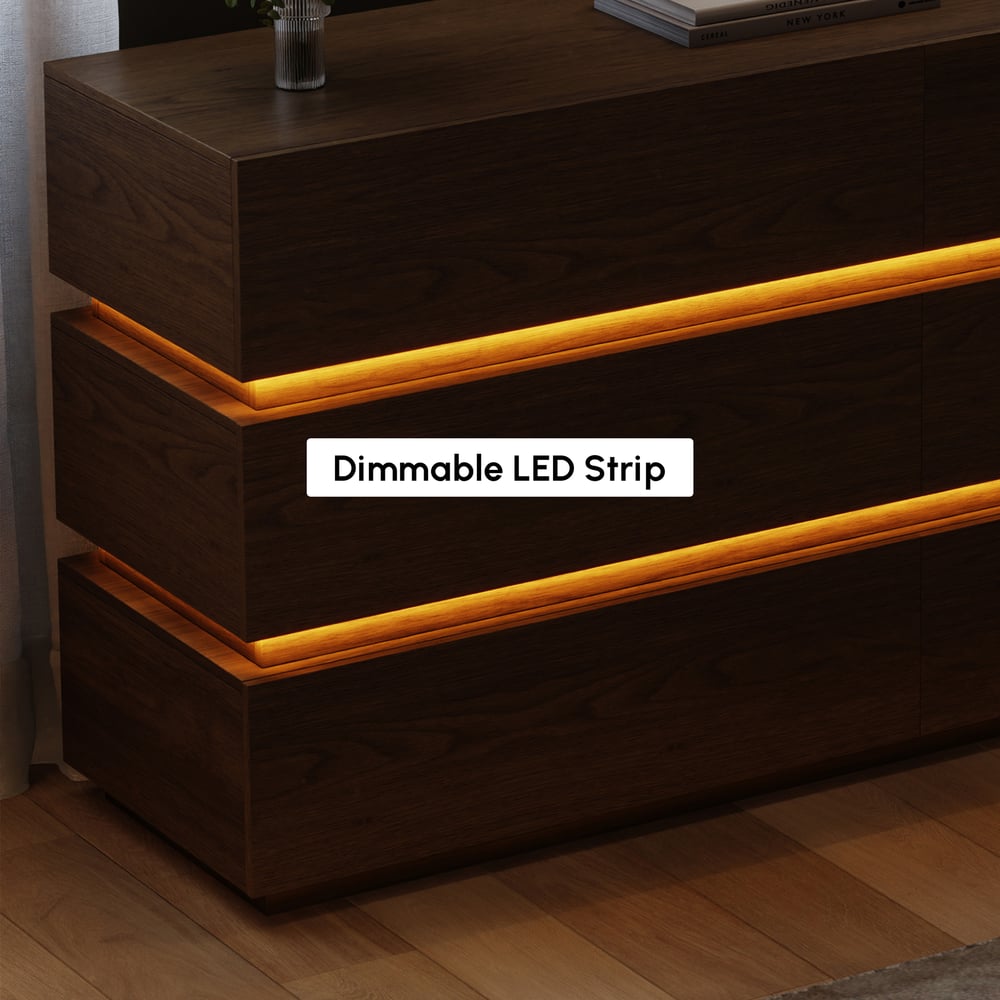 Lumio 59" LED 6-Drawer Dresser with Charging Station window image