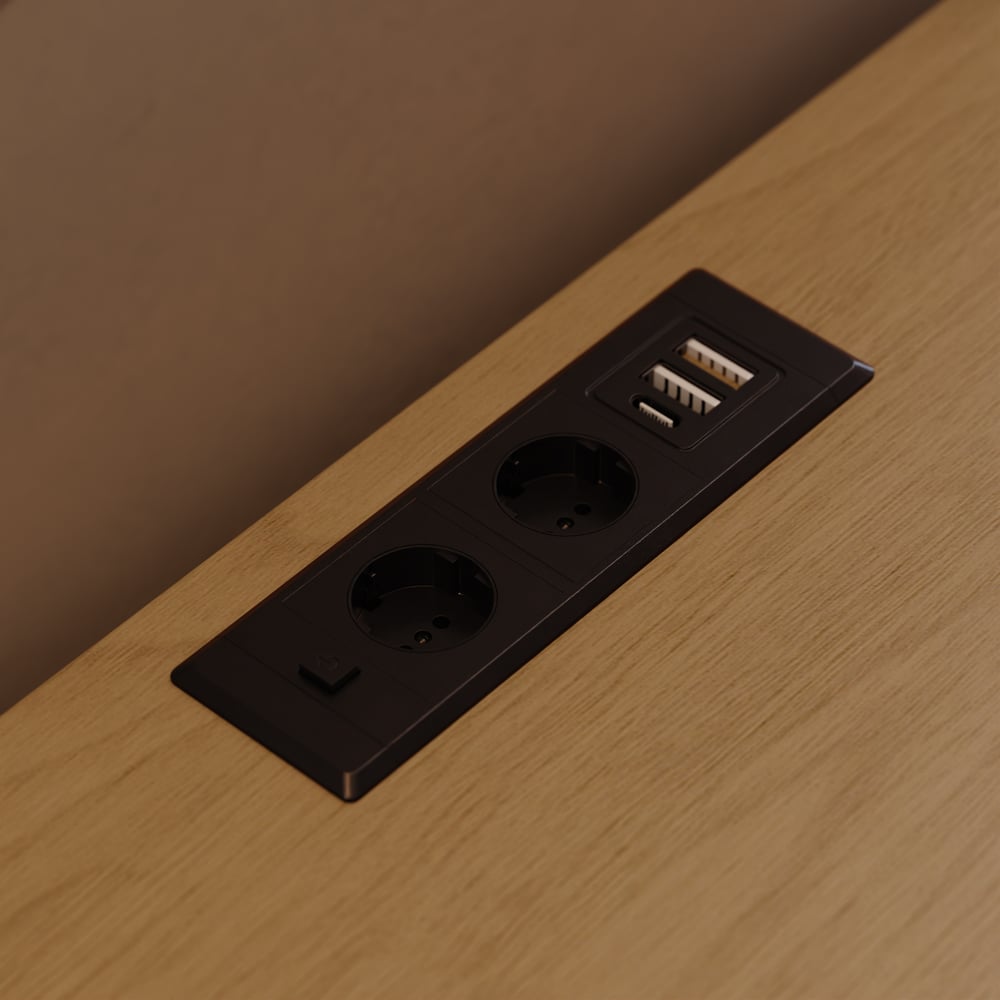 Cômoda LED Lumio 1500mm com 6 gavetas e estação de carregamento Imagem da janela