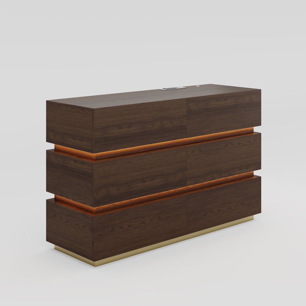 Lumio 1200mm LED 6-Drawer Dresser with Charging Station window image