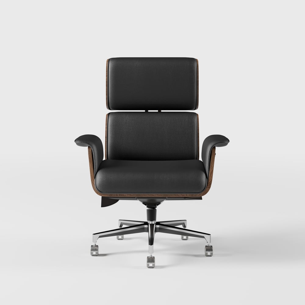 Black Wooden Adjustable Height Swivel Upholstered Desk Chair Home Office window image