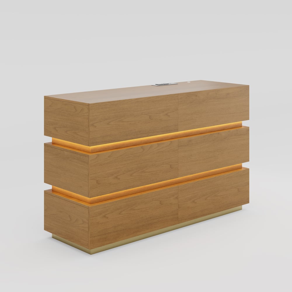 Lumio 1200mm Modern White 6 Drawer LED Dresser Chest Bedroom Storage Cabinet window image