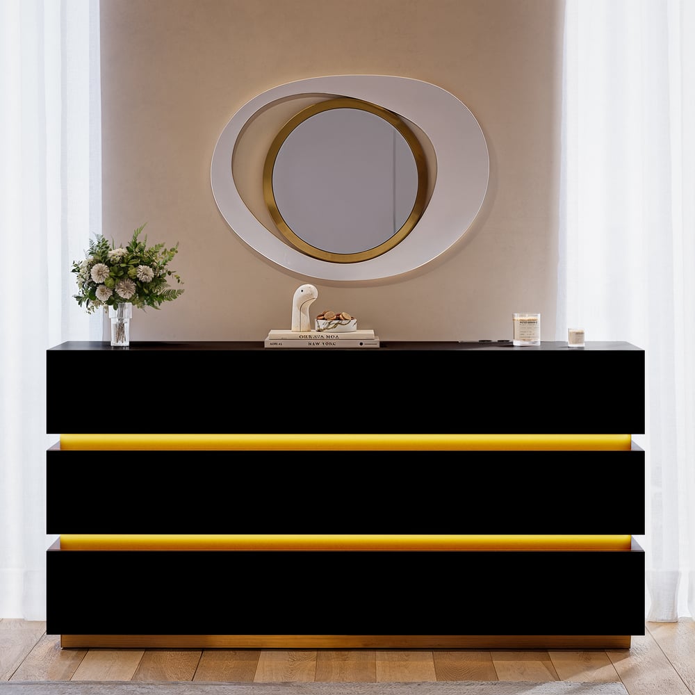 Lumio 1500mm LED 6-Drawer Dresser with Charging Station window image