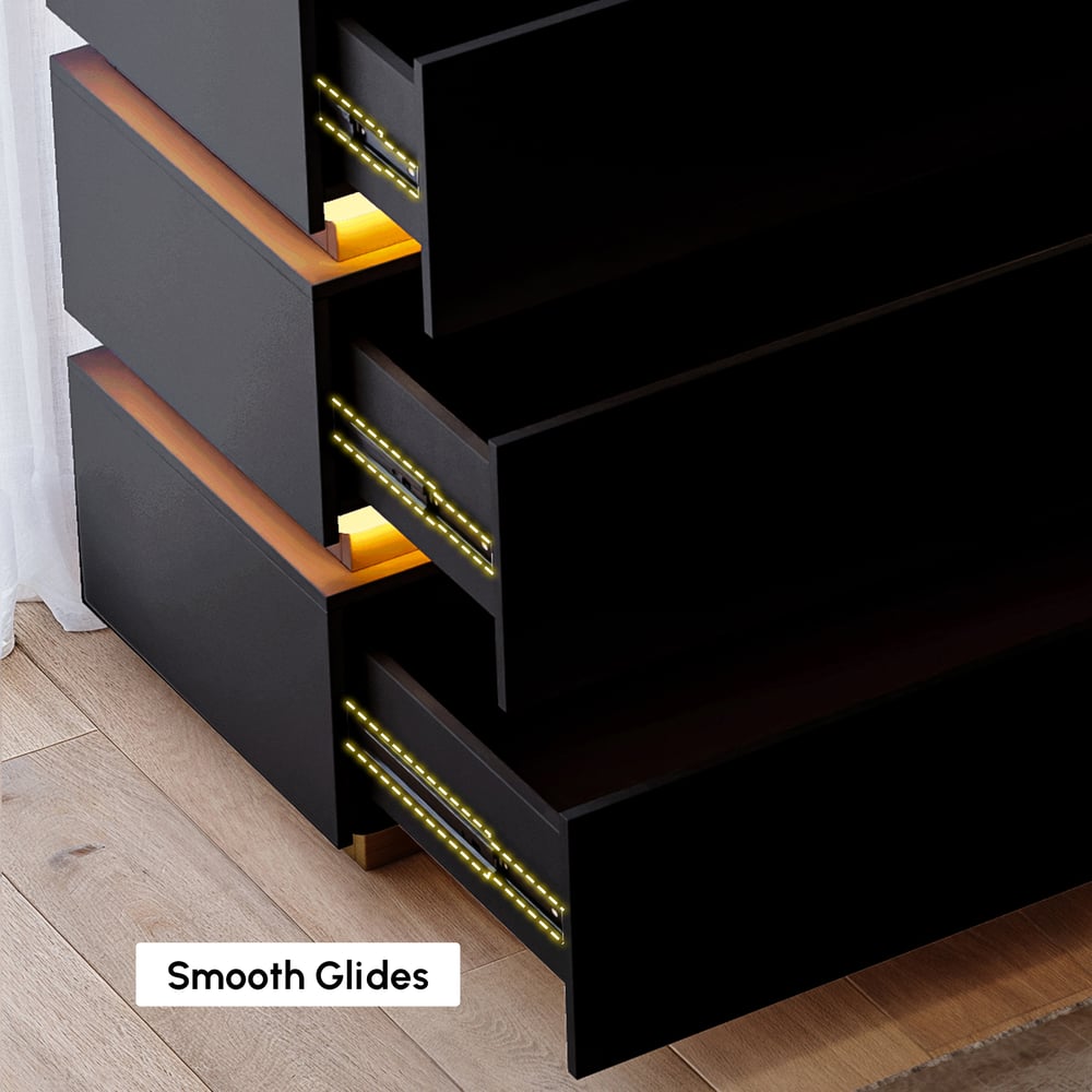 Lumio 47" LED 6-Drawer Dresser with Charging Station window image