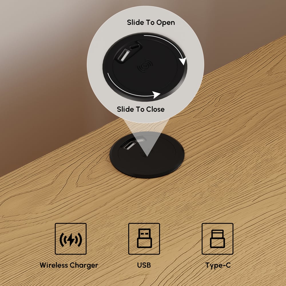 Krila Floating 3-Drawer LED Smart Nightstand with Light window image