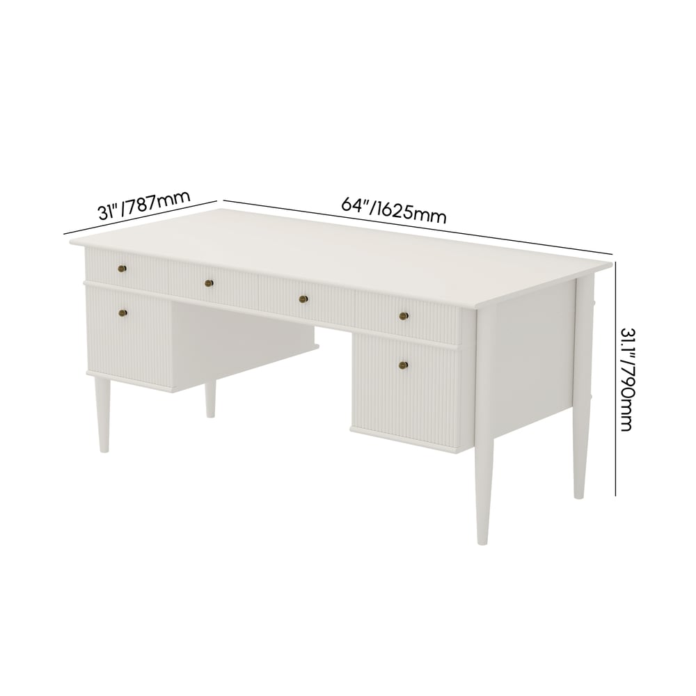1625mm moderní styl bílý domácí kancelářský stůl se 6 zásuvkami váhy a rozměry obrázku
