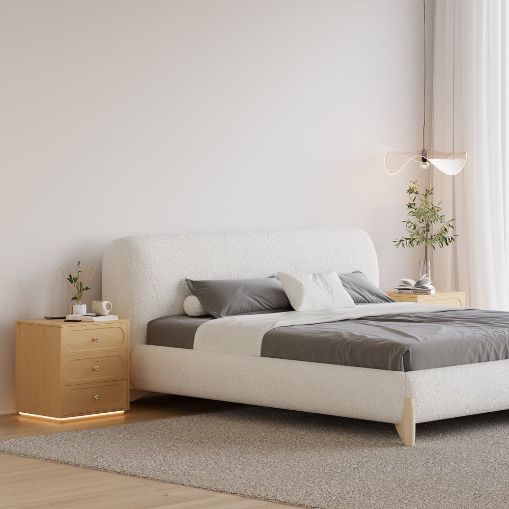 Krila Floating 3-Drawer LED Smart Nightstand with Light window image