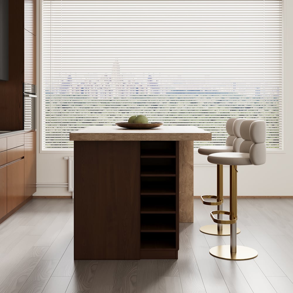 1270mm Modern Style Laminate Kitchen Islands with Ample Storage Space Walnut window image