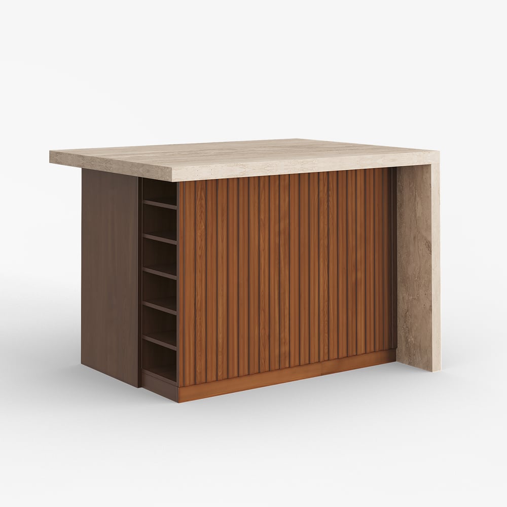 1270mm Modern Style Laminate Kitchen Islands with Ample Storage Space Walnut window image