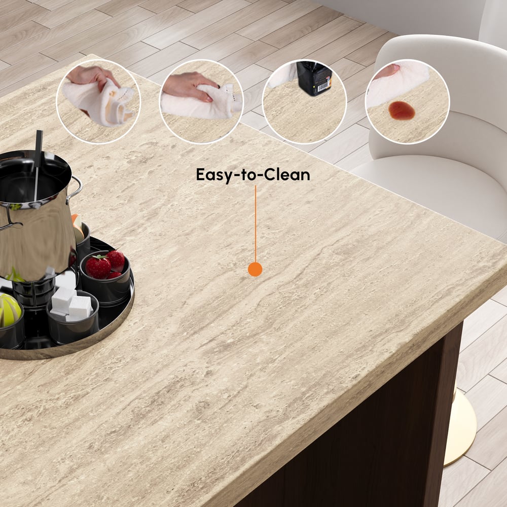 Ilha de cozinha grande de nogueira de 1830 mm com armazenamento Armário de cozinha moderno Imagem da janela