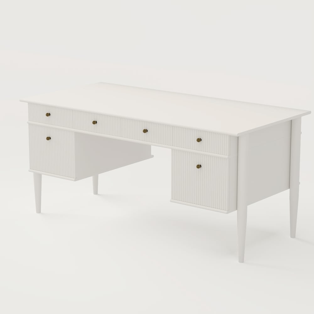 1625mm moderní styl bílý domácí kancelářský stůl se 6 zásuvkami obrázek okna