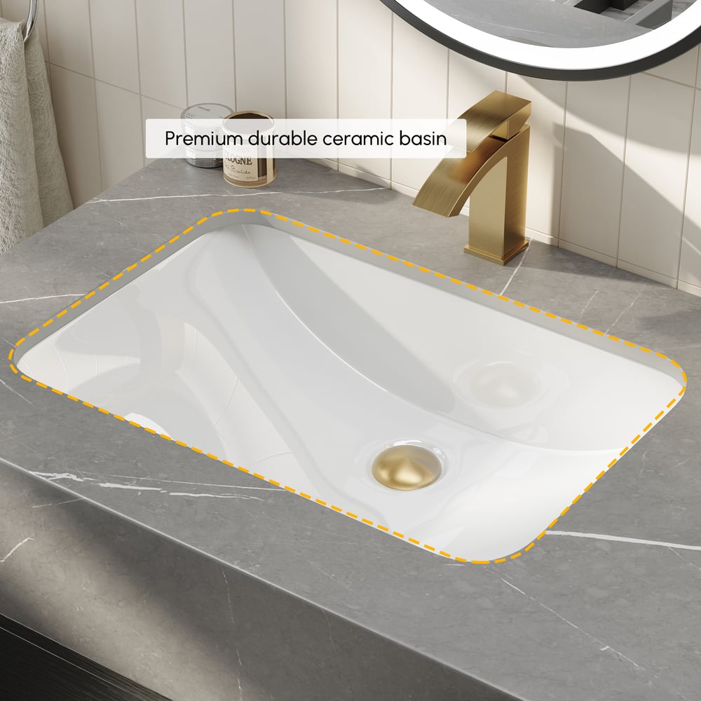 1500mm Black Double Sink Bathroom Vanity with Brushed Gold Handles, Floating Design window image