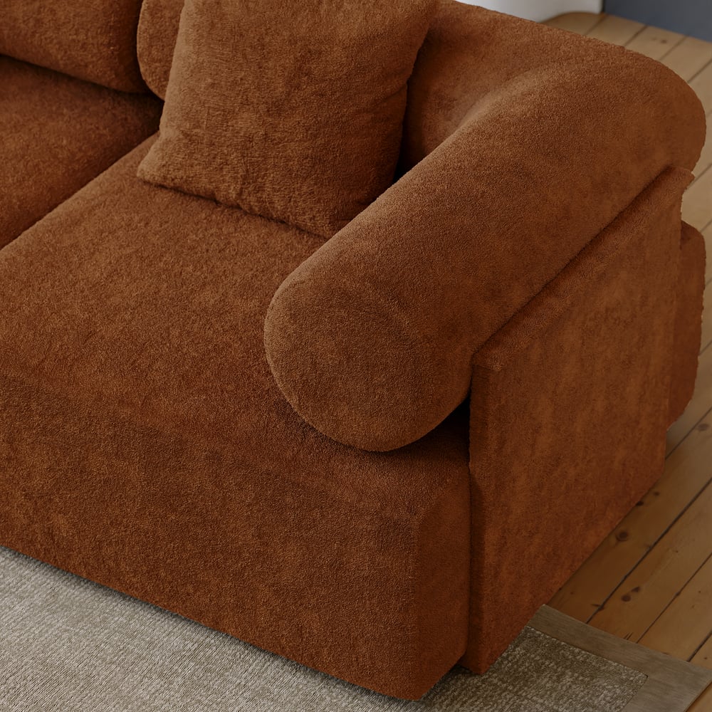 Serene 110" 5-Piece Modular Chenille Velvet L-Shaped Sectional Sofa window image