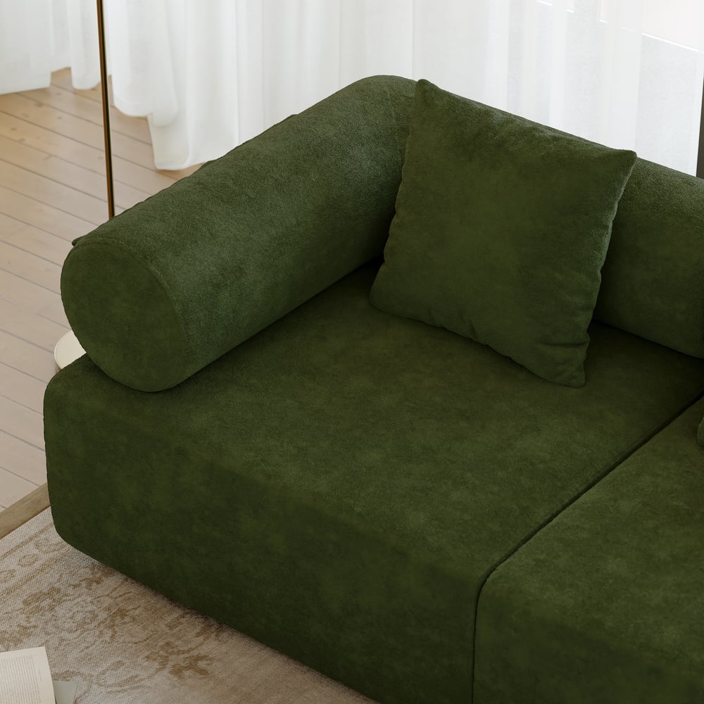 Serene 2800mm 3-Piece Modular Chenille Velvet L-Shaped Sectional Chaise Sofa window image