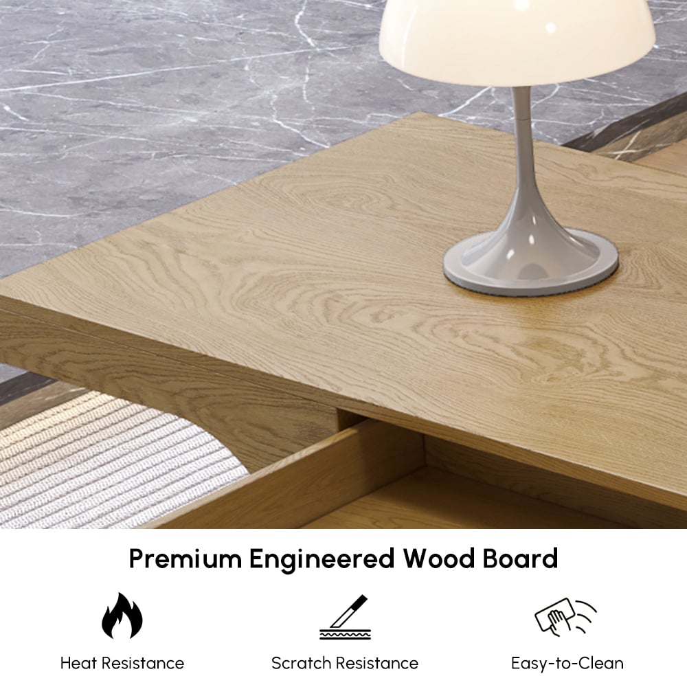 1630mm Modern Natural Writing Desk with 1 Drawer & 4 Open Shelves window image