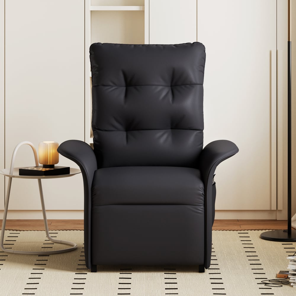 Leather Power Recliner Accent Chair with Side Pocket window image