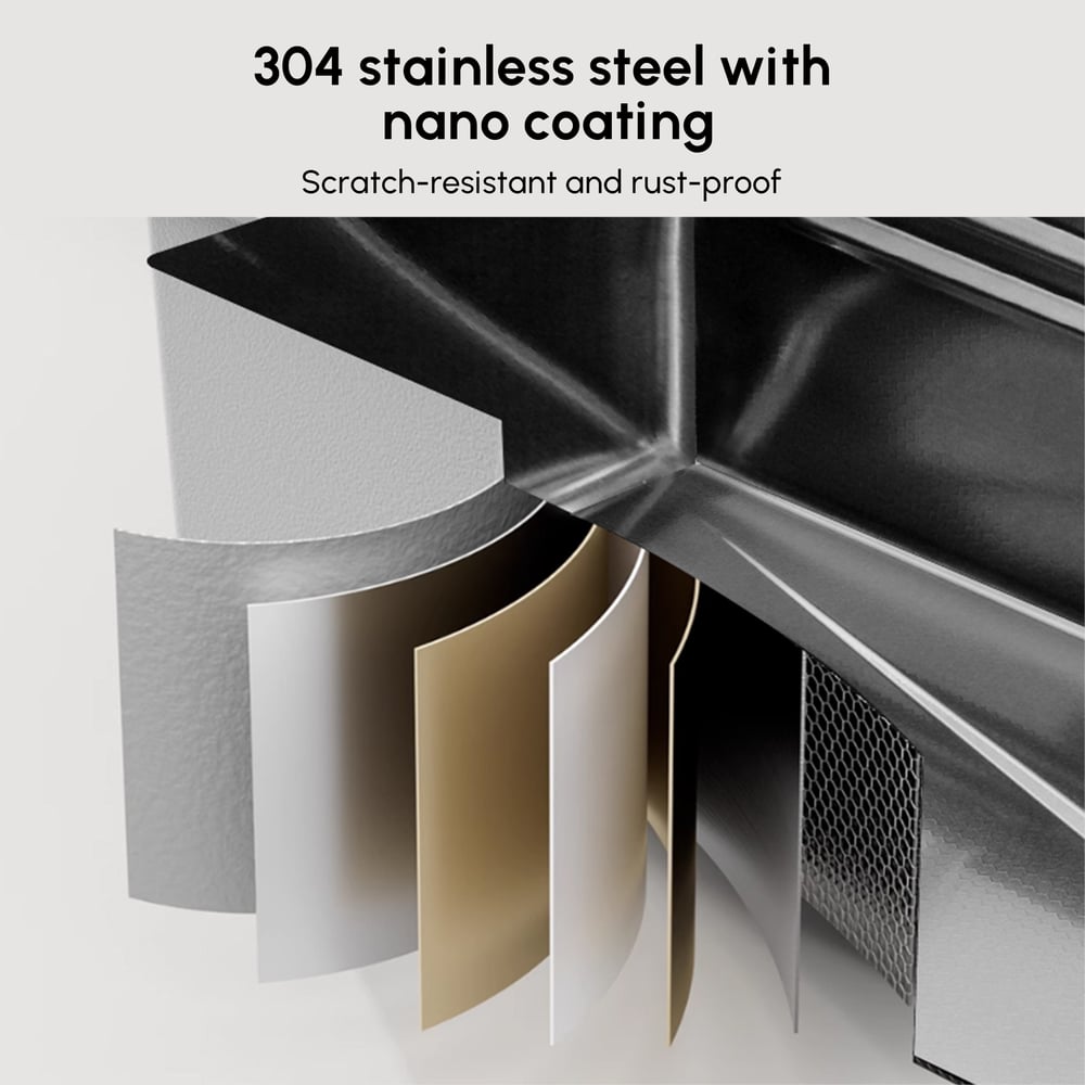 Évier de cuisine multifonction en acier inoxydable 820 mm x 480 mm avec robinet extractible image de fenêtre