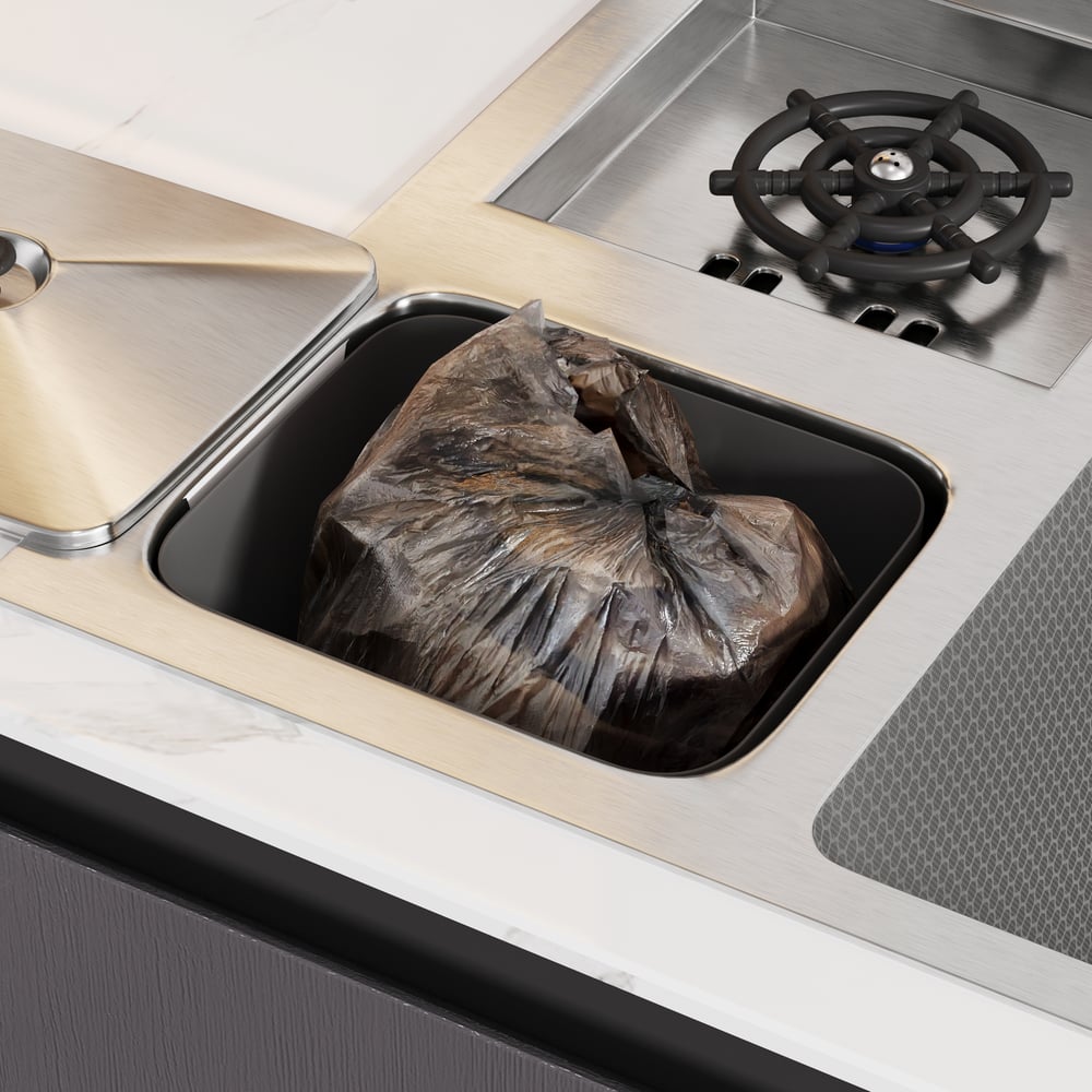 Évier de cuisine multifonction en acier inoxydable 820 mm x 480 mm avec robinet extractible image de fenêtre