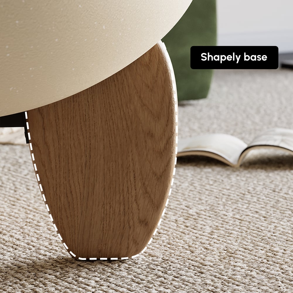 Curva Round Concrete Natural Coffee Table with Wood Legs window image