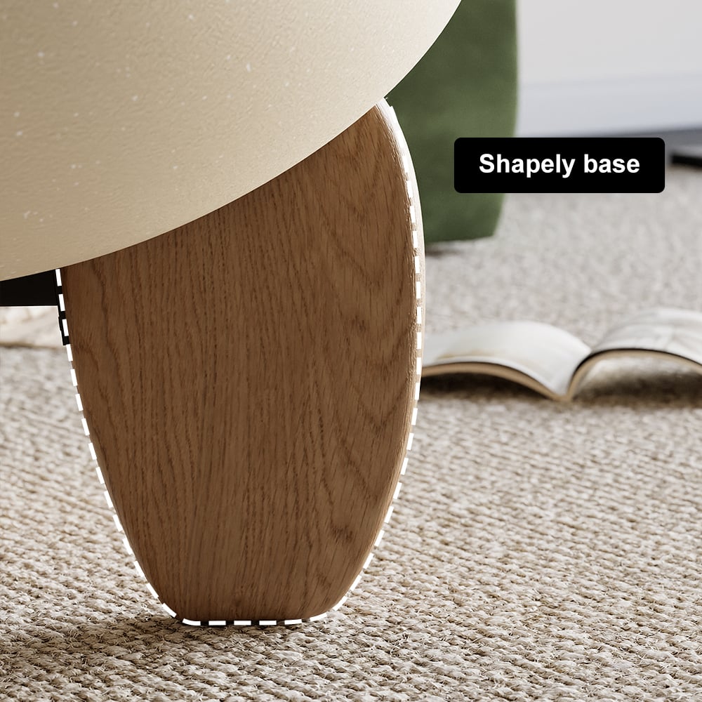 Curva Round Concrete Natural Coffee Table with Wood Legs window image