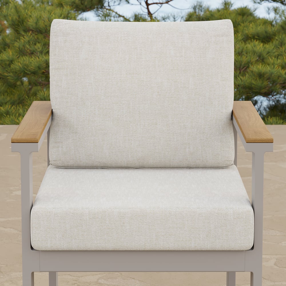 Axis 2 PCS Teak & Aluminum Outdoor Dining Chair with Cushion window image