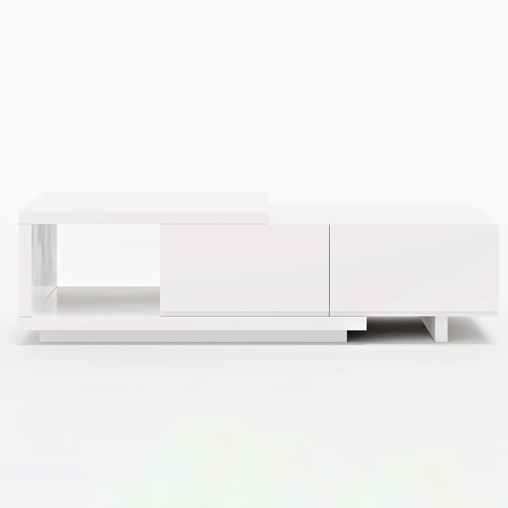 1200mm-1750mm Quoint White Extendable Coffee Table with 2 Drawers window image