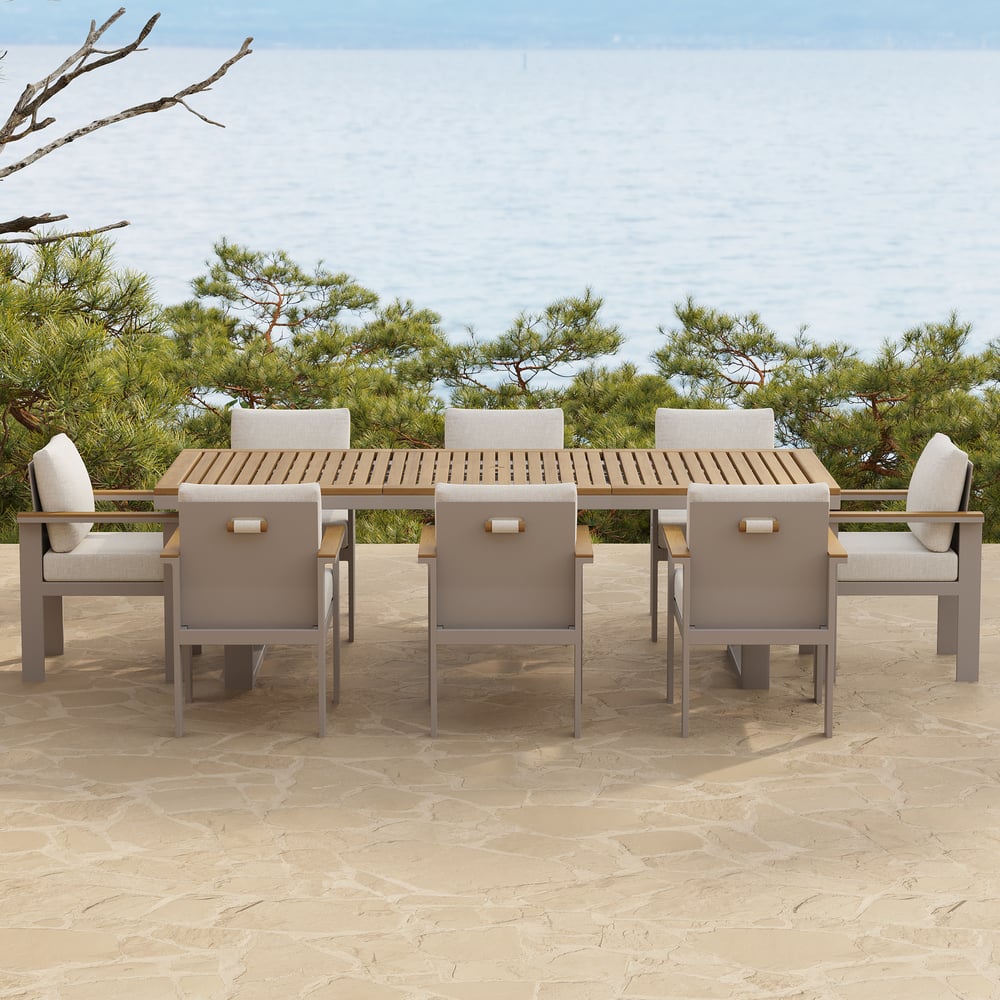 Axis 2 PCS Teak & Aluminum Outdoor Dining Chair with Cushion window image