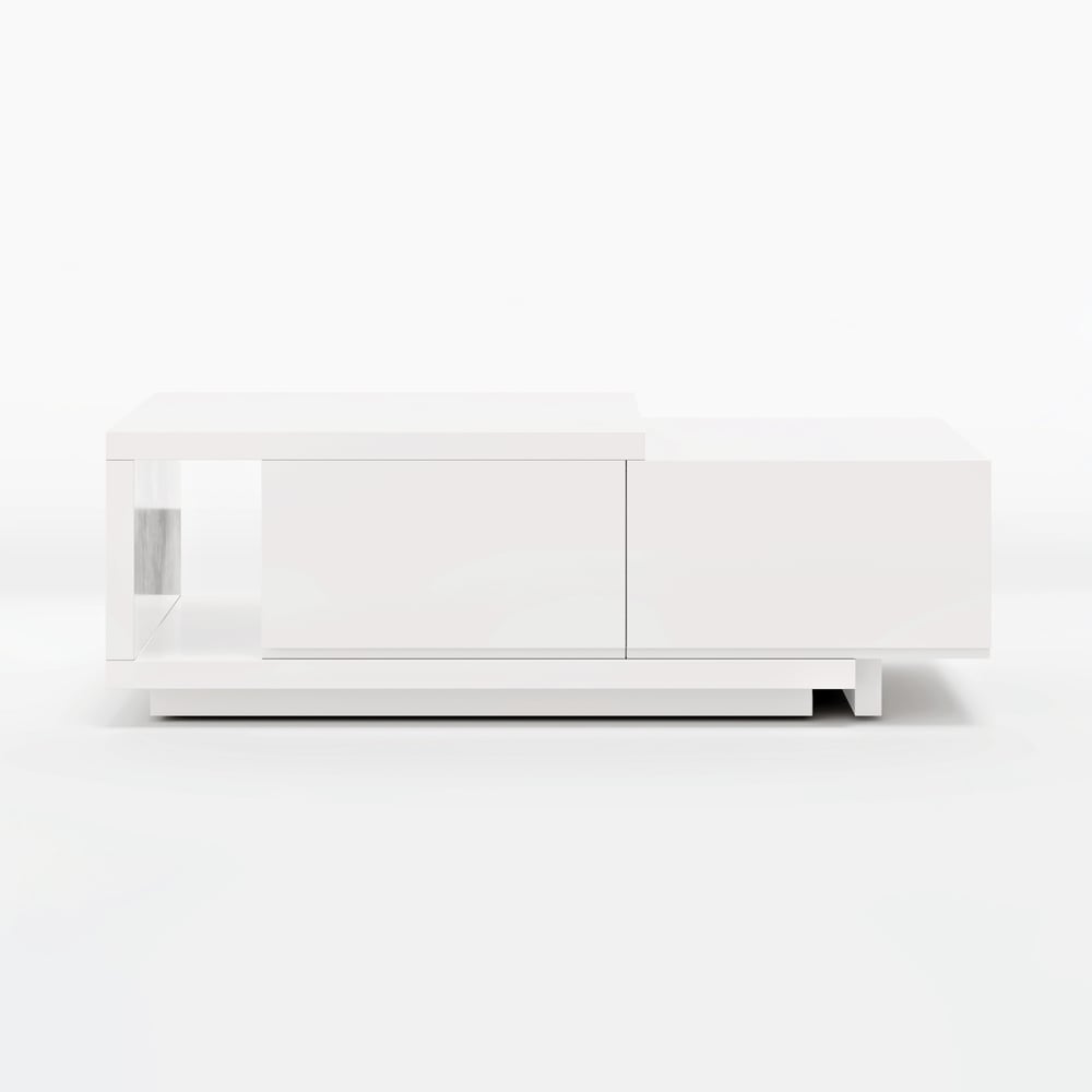 1200mm-1750mm Quoint White Extendable Coffee Table with 2 Drawers window image