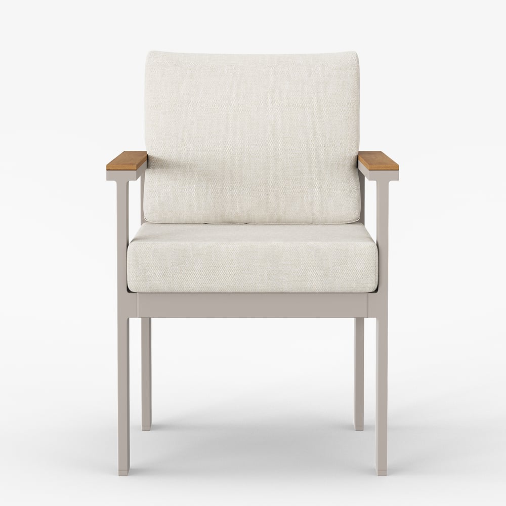 Axis 2 PCS Teak & Aluminum Outdoor Dining Chair with Cushion window image