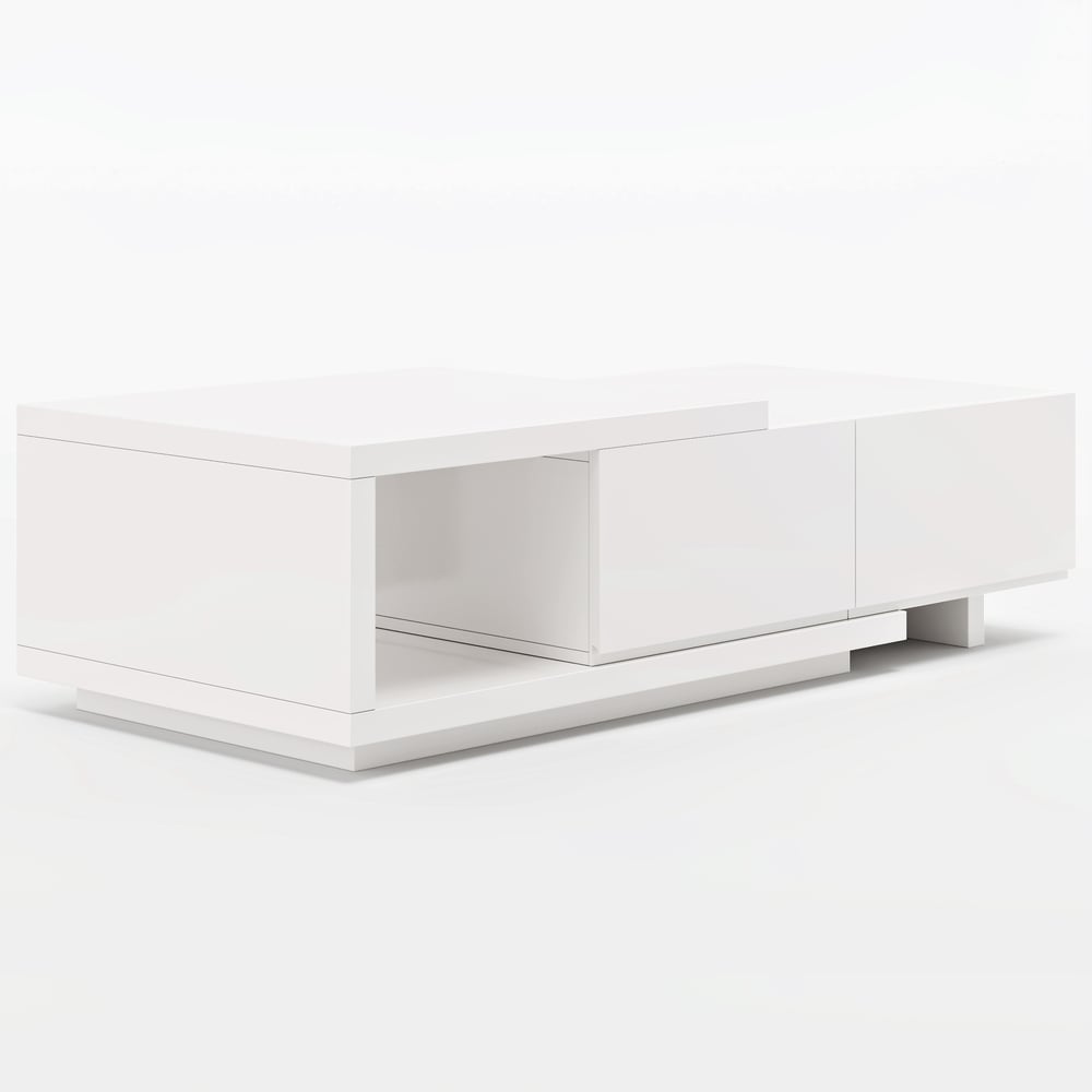 1200mm-1750mm Quoint White Extendable Coffee Table with 2 Drawers window image