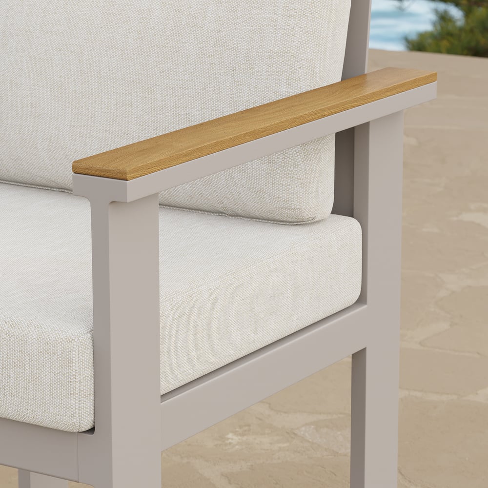 Axis 2 PCS Teak & Aluminum Outdoor Dining Chair with Cushion window image