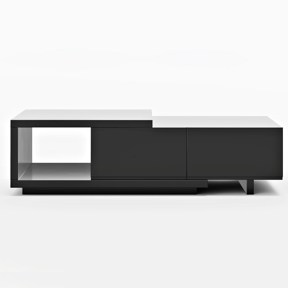 47"-69" Quoint Black Extendable Coffee Table with 2 Drawers window image